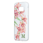 Monogram | Waterverf Roze bloemen Case-Mate Samsung Galaxy Hoesje (Achterkant Links)