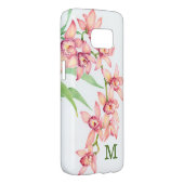 Monogram | Waterverf Roze bloemen Case-Mate Samsung Galaxy Hoesje (Back/Rechts)
