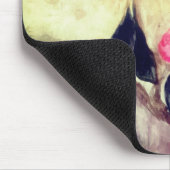 Monogram Waterverf Roze Bloemen Zwarte Bladeren Muismat (Hoek)