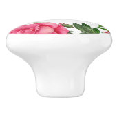 Monogram Waterverf Roze Floral Wreator Painting Keramische Knop (Zijkant)