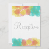 Monogram Waterverf Roze Gele Blauwe Ontvangst Kaart (Voorkant)