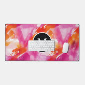 Monogram Waterverf Roze Oranje Abstract Bureaumat (Keyboard & Muis)