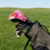 Monogram Waterverf Roze Oranje Abstract Golfheadcover (Insitu)