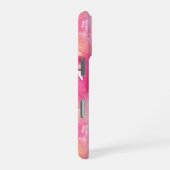 Monogram Waterverf Roze Oranje Abstract iPhone Hoesje (Rechterkant)