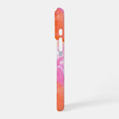 Monogram Waterverf Roze Oranje Abstract iPhone Hoesje (Linkerkant)