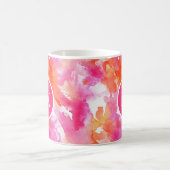 Monogram Waterverf Roze Oranje Abstract Koffiemok (Center)