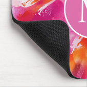 Monogram Waterverf Roze Oranje Abstract Muismat (Hoek)