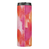Monogram Waterverf Roze Oranje Abstract Thermosbeker (Achterkant)