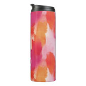 Monogram Waterverf Roze Oranje Abstract Thermosbeker (Geroteerd rechts)