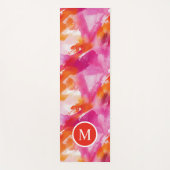 Monogram Waterverf Roze Oranje Abstract Yogamat (Voorkant)