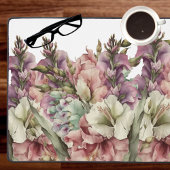 Monogram Waterverf Roze Paarse Wildflower Bureaumat