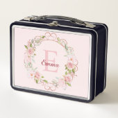 Monogram Waterverf Roze Rozen Bloemen Bloemig (Voorkant)