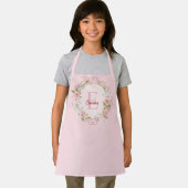 Monogram Waterverf Roze Rozen Bloemen Bloemig Schort (Insitu)