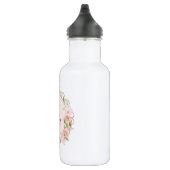 Monogram Waterverf Roze Rozen Bloemen Bloemig Waterfles (Rechts)