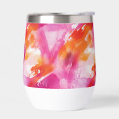 Monogram Waterverf Roze Sinaasappel Abstract (Links)