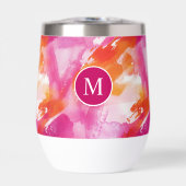 Monogram Waterverf Roze Sinaasappel Abstract (Voorkant)