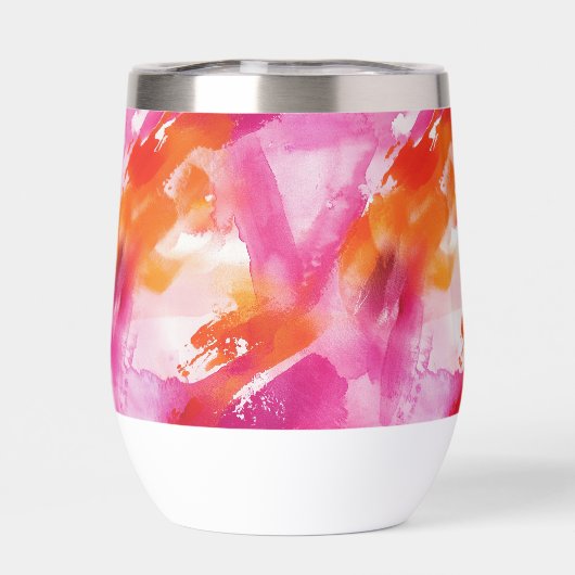 Monogram Waterverf Roze Sinaasappel Abstract (Achterkant)