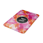 Monogram Waterverf Roze Sinaasappel Abstract Badmat (Gekanteld)