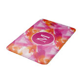 Monogram Waterverf Roze Sinaasappel Abstract Badmat (Gekanteld)