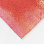 Monogram Waterverf Roze Sinaasappel Abstract Fleece Deken (Hoek)