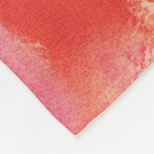 Monogram Waterverf Roze Sinaasappel Abstract Fleece Deken (Hoek)