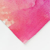 Monogram Waterverf Roze Sinaasappel Abstract Fleece Deken (Hoek)