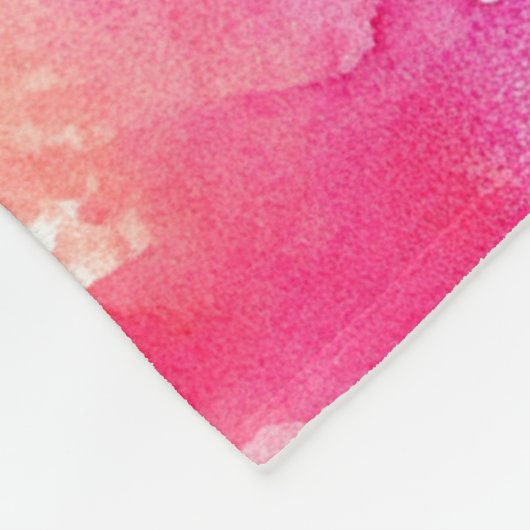 Monogram Waterverf Roze Sinaasappel Abstract Fleece Deken (Hoek)