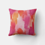 Monogram Waterverf Roze Sinaasappel Abstract Kussen (Achterkant)