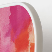 Monogram Waterverf Roze Sinaasappel Abstract Pickleball Paddle (Links Detail)