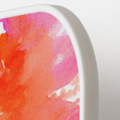 Monogram Waterverf Roze Sinaasappel Abstract Pickleball Paddle (Links Detail)