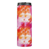 Monogram Waterverf Roze Sinaasappel Abstract Thermosbeker (Achterkant)