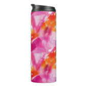 Monogram Waterverf Roze Sinaasappel Abstract Thermosbeker (Geroteerd rechts)