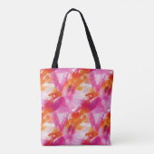 Monogram Waterverf Roze Sinaasappel Abstract Tote Bag (Achterkant)