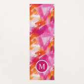 Monogram Waterverf Roze Sinaasappel Abstract Yogamat (Voorkant)