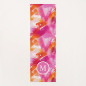 Monogram Waterverf Roze Sinaasappel Abstract Yogamat (Voorkant)