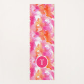 Monogram Waterverf Roze Sinaasappel Abstract Yogamat (Voorkant)