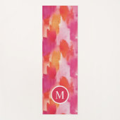 Monogram Waterverf Roze Sinaasappel Abstract Yogamat (Voorkant)