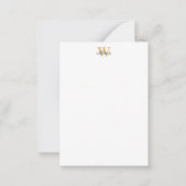 Monogram Waterverf Rozen Gouden Bloem Notitiekaartje (Voorkant)