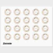 Monogram Waterverf Rozen Wedding Envelope Seal Ronde Sticker (Vel)