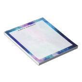 Monogram Waterverf Ruimtevaart Universe Blauwe Roz Notitieblok (Schuin)