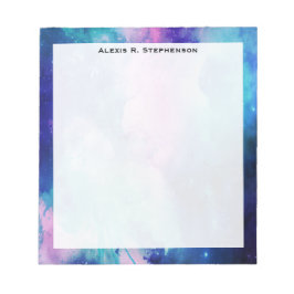 Monogram Waterverf Ruimtevaart Universe Blauwe Roz Notitieblok