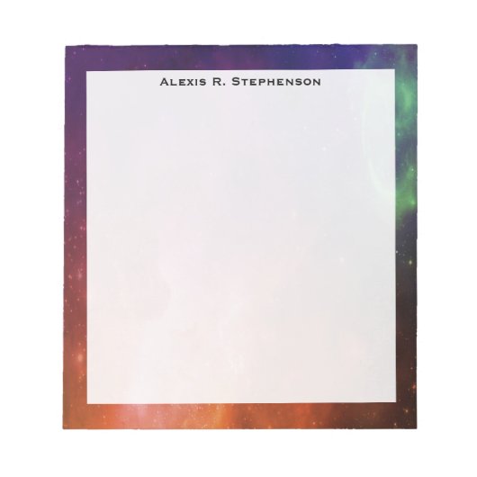 Monogram Waterverf Ruimtevaart Universe Blue Star Notitieblok (Voorkant)