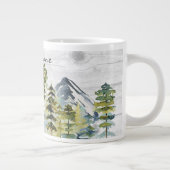 Monogram Waterverf Rustic Forest Mountain Cabin Grote Koffiekop (Rechts)