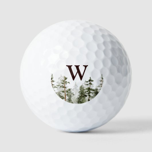 Monogram Waterverf Rustic Green Forest Golfballen (Voorkant)