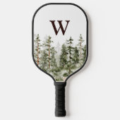 Monogram Waterverf Rustic Green Forest Pickleball Paddle (Voorkant)