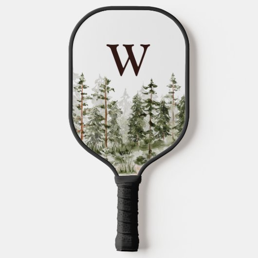Monogram Waterverf Rustic Green Forest Pickleball Paddle (Achterkant)