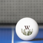 Monogram Waterverf Rustic Green Forest Pingpongbal (Net)