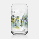 Monogram Waterverf Rustieke Berghut Bos Blikvorm Glas (Links)