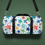 Monogram Waterverf Sterren Gepersonaliseerd Plunjezak<br><div class="desc">Monogram Waterverf Sterren Gepersonaliseerde naam Duffle Bag heeft een kleurrijk waterverf sterpatroon in blauw,  groen en rood met uw gepersonaliseerde monogram in moderne typografie. Perfect voor sport,  sportschool,  reizen en meer. Maakt een geweldig persoonlijk cadeau voor familie en vrienden. Ontworpen door ©2024 Evco Studio www.zazzle.com/store/evcostudio</div>