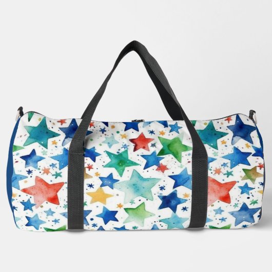 Monogram Waterverf Sterren Gepersonaliseerd Plunjezak (Voorkant)